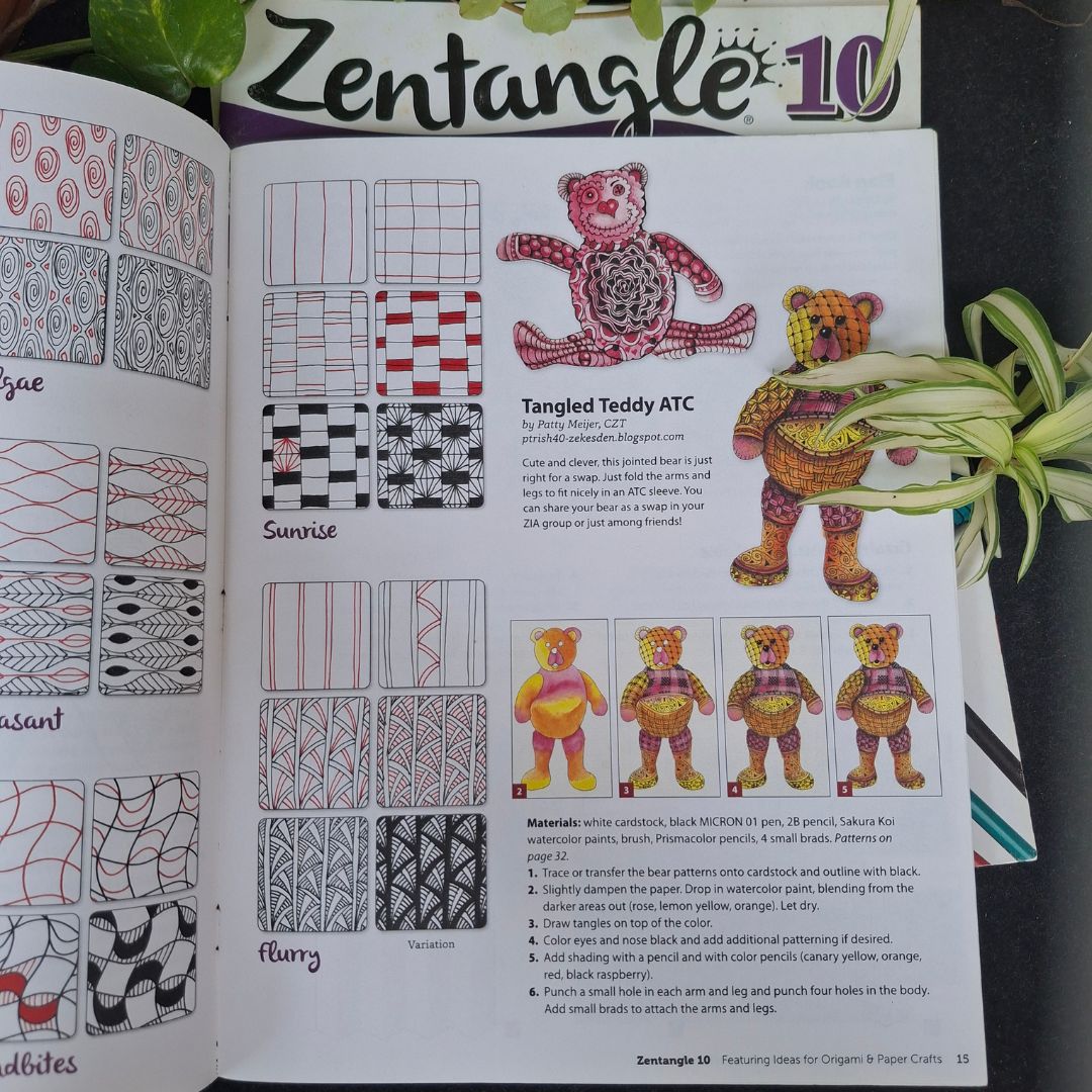 Zentangle-10 Origami Paper crafts